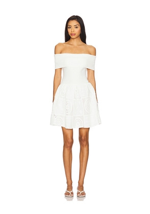 Line & Dot Biva Mix-media Mini Dress in White. Size M. Also in S, XS, L.