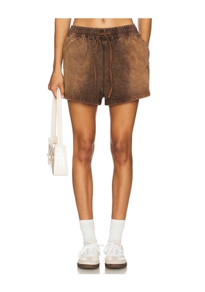 One Teaspoon Denim Boxer Short in Brown. Size XS. Also in S.