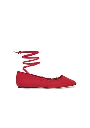 Loeffler Randall Louisa Lace Up Ballet Flat in Red. Size 8. Also in 7.5, 9.
