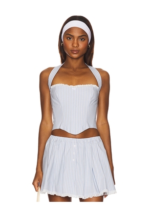 MAJORELLE Danica Top in Baby Blue. Size S. Also in XS, M, XL.