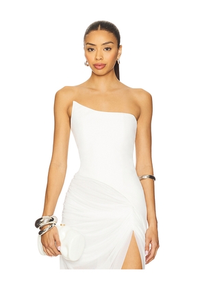 MAY MASHIAH X FWRD Chloe Corset Top in White. Size XL. Also in S, XS.