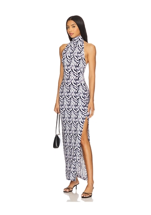 Norma Kamali x REVOLVE Halter Turtle Side Slit Gown in Black,White. Size M. Also in L.