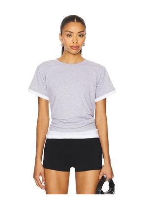 LESET The Margo Tee in Light Grey. Size L. Also in XS, S, M.
