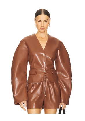 Nanushka Kiyo Blazer in Brown. Size XS. Also in S.