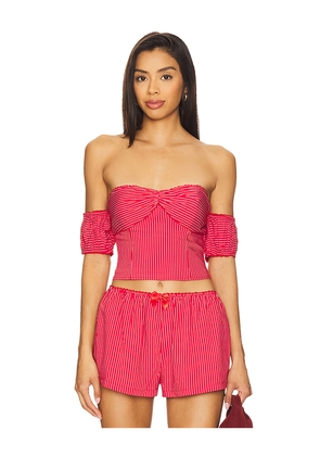 MORE TO COME Mazzie Off Shoulder Top in Red. Size M. Also in S, XL, XXS.