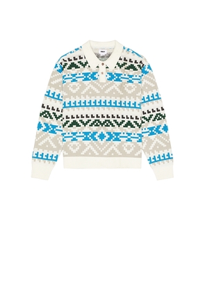 Obey Geo Sweater Polo in White. Size M. Also in S, L, XL/1X.