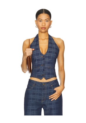 LIONESS Renewal Halter Top in Blue. Size M. Also in XXS, XS, S, L, XL.