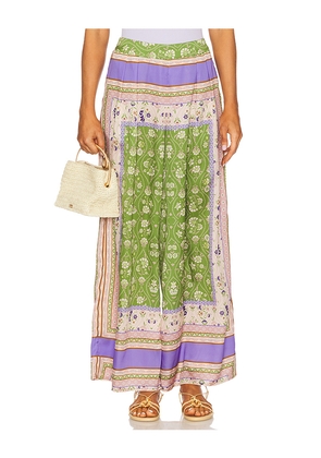 MISA Los Angeles Selena Pants in Green,Beige. Size M. Also in XS, S, L, XL.