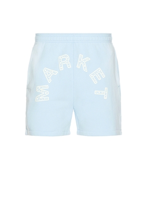 Market Starry Arc Fleece Shorts in Baby Blue. Size M. Also in S, L, XL/1X.