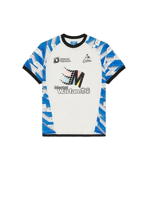 Market Terminally Online Soccer Jersey in White. Size M. Also in S, L, XL/1X.