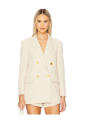 L'AGENCE Riva Knit Double Breasted Blazer in Ivory. Size 6. Also in 4.