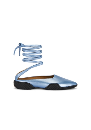 Miista Nettie Lace Up Baillerina Flat in Blue. Size 37. Also in 36.