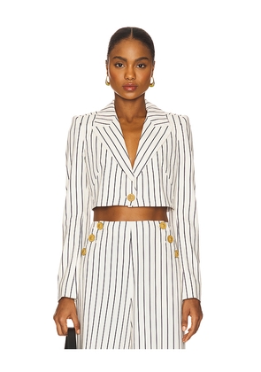 L'AGENCE Izzie Cropped Blazer in White. Size 00. Also in 0, 4.