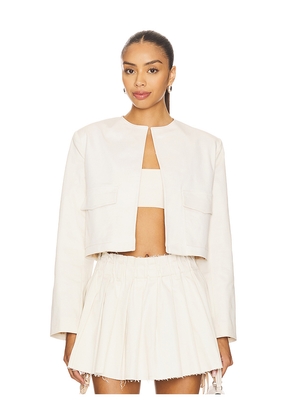 Milkwhite Crop Jacket in Ivory. Size L. Also in S.