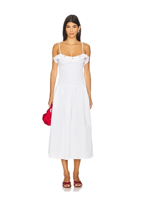 LPA Evelyn Midi Dress in White. Size M. Also in XS, XXS, S, L, XL.