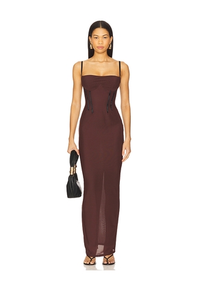 Nookie Allegra Maxi Dress in Brown. Size M. Also in XS, S, L, XL.