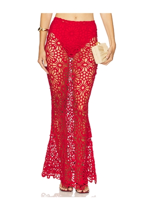 Norma Kamali Obie Maxi Skirt in Red. Size M. Also in L.