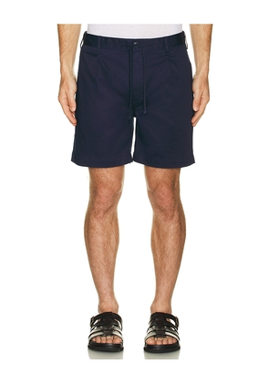 onia Garment Dye Cotton Drawstring Shorts in Navy. Size 32. Also in 30, 33, 36.
