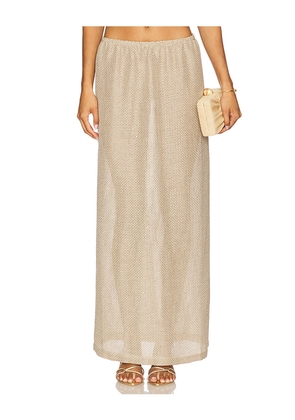 LESET Stella Maxi Skirt in Beige. Size M. Also in S, XS, L, XL.