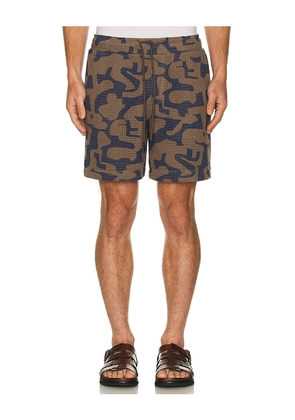 OAS Morel Puzzlotec Net Shorts in Grey,Navy. Size M. Also in S, L, XL/1X.