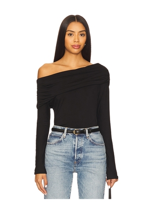 LNA Giselle Drop Shoulder Long Sleeve Top in Black. Size M. Also in S, XS, L.