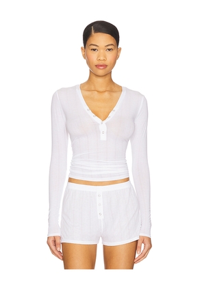 Negative Underwear Whipped Henley in White. Size M. Also in XS, S.