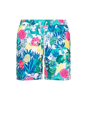 Original Penguin 7 Volley Floral Print Swim Shorts in Teal. Size M. Also in L.