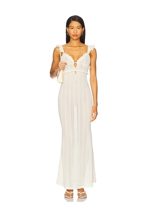 MORE TO COME Macie Maxi Dress in Cream. Size M. Also in L, S, XL, XS, XXS.