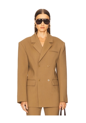 Nanushka Diante Blazer in Brown. Size L. Also in XS, S, M.