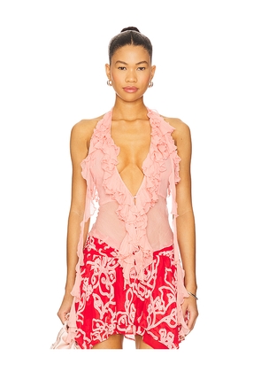 Lovers and Friends Ila Sheer Top in Pink. Size XL. Also in XXS.