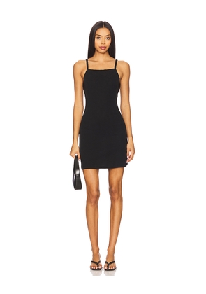 LESET Pointelle Square Neck Mini Dress in Black. Size M. Also in XS.