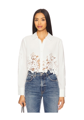 L'AGENCE Seychelle Cropped Buttondown Top in White. Size XL. Also in L.