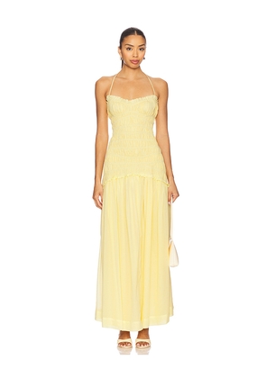 Lovers and Friends Alessia Maxi Dress in Lemon. Size M. Also in XL, XS, XXS.