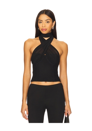 MAJORELLE x Yhasmina Ferrara Manon Top in Black. Size M. Also in XS, S, L, XL.