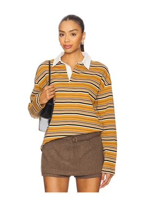 Line & Dot Remie Rugby Shirt in Mustard. Size M. Also in S, XS, L.