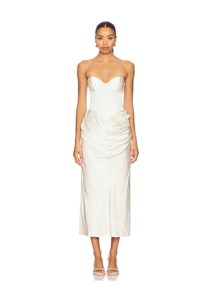 LPA Ilaria Corset Midi Dress in Ivory. Size M. Also in XXS, XS, S, L.