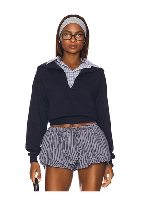 LIONESS Racquet Club Knit Polo in Navy. Size M. Also in L, S, XL, XS, XXS.