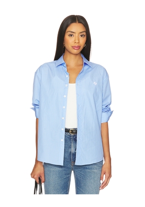 Motel Margarita Newport Long Sleeve Button Up Shirt in Blue. Size M. Also in L, XL/1X.