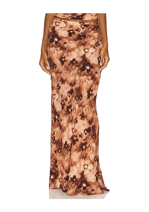 LIONESS Hudson Maxi Skirt in Brown. Size XS. Also in S, XXS.