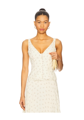 Mirror Palais Rose Top in Cream. Size XS. Also in S.