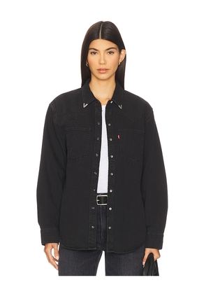 LEVI'S Teodora Western Shirt in Black. Size M. Also in L, S.
