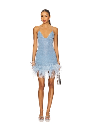 Oseree Lumiere Plumage Short Dress in Blue. Size M. Also in L, XL.