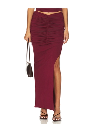 Line & Dot Mazzy Knit Skirt in Burgundy. Size L. Also in M, S, XS.