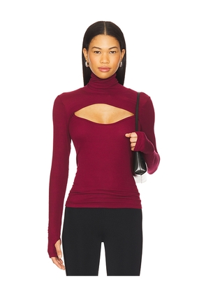 Michael Lauren Cade Long Sleeve Turtleneck Top in Burgundy. Size M. Also in S, XS, L.