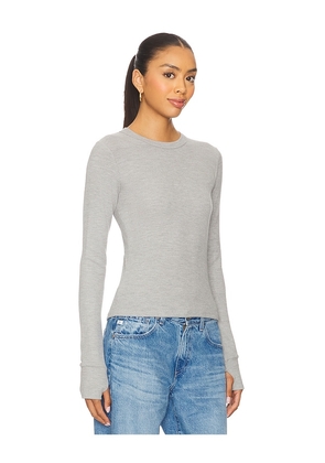 Michael Lauren Axl Long Sleeve Crop Fitted Top in Light Grey. Size S. Also in XS.