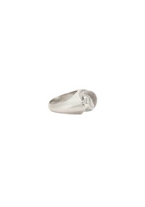 Loren Stewart Crystal Orb Ring in Metallic Silver. Size 8. Also in 6.