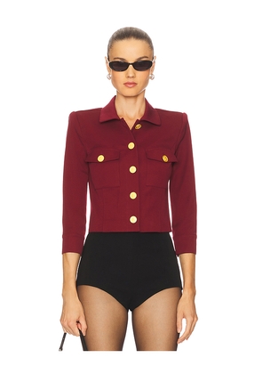 L'AGENCE Kumi Cropped Fitted Jacket in Burgundy. Size 2. Also in 0, 4, 8.