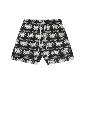 Memory Lane Barbwire Print Mesh Shorts in Black. Size M. Also in S, L, XL/1X.
