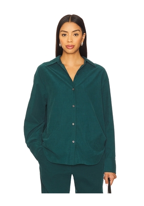 La Ligne Corduroy Button Down Shirt in Teal. Size M. Also in S, L.