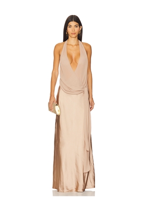 LPA Nyla Gown in Beige. Size M. Also in XXS, XS, S, L, XL.